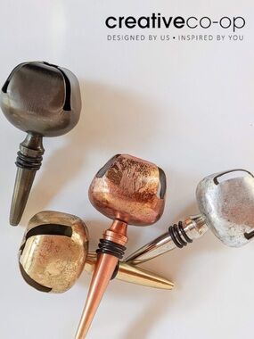 Creative Co-Op Jingle Bell Wine Stopper